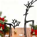 Set of 2 Black Reindeer Christmas Decor, Metal Reindeer Statues, Black Finish European-Style Modern Reindeers Christmas Tabletop Decoration for Mantel Living Room Bedroom Home Decor