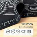 Extra Large Baking Mat - 28" Silicone Pastry Mat, Reusable Non-Stick Dough Mat with Measurement for Fondant, Rolling Dough, Pie Crust, Pizza and Cookies, Black