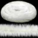 WILLBOND White Faux Fur Trim Ribbon Christmas Trimming Furry Ribbon Fur Garland Trim for Christmas Tree Garlands Party Decors Holiday Santa Costume DIY(3.9 Inch x 11.5 Feet)