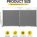 Rantila Indoor Room Divider, Portable Office Divider, Room Divider Wall Screen 2 Large Panel, Folding Partition Privacy Screen Walls Dividers for Room Separator 142" W x 71" H,Gray