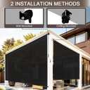 Outdoor Roller Shades for Patio, 8' W x 8' H Cordless Patio Shades Roll Up Outdoor Blinds with Splicing Design, 90% UV Protection for Porch Gazebo Pergola, 2 Poles & 1 Fabric, Black, 96"W x 96"H