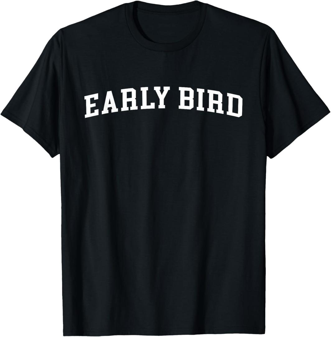 Early Bird T-Shirt, Black, Size 2XL