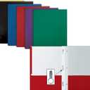 Better Office Products Letter Size Paper Portfolios, Case of 100, Assorted Primary Colors, with Fasteners (Assorted, 2 Pocket Paper Folders)