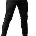 Mens Jeans Skinny Stretch Premium High Rise Colored Jeans Expandable Waist (30W x 30L, Black)