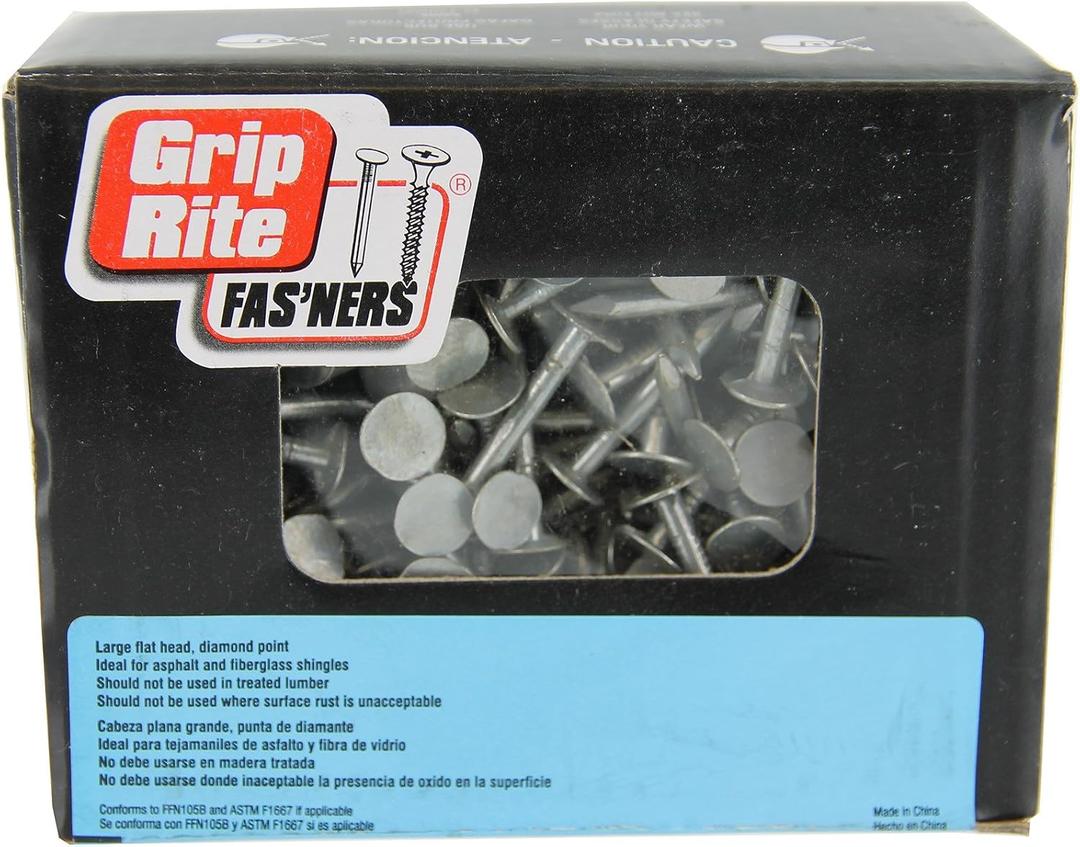 Grip Rite 132058 Roofing Nail, 1" 244pc