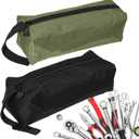 Tool Pouch Bag 2 Pcs Canvas Tool Pouch,Multi-Purpose Tool Bags, Multi-Purpose Small Zipper Tool Pouchs,Screwdriver Tool Bag Set for Organizer Storage Various Electrician Tools