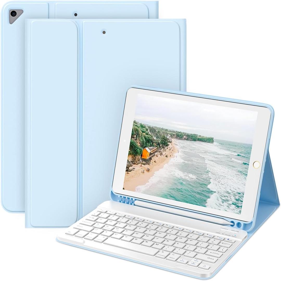 COO for iPad 9th Gen 2021 Case with Keyboard 10.2 inch, for iPad 8th Gen 2020/7th Gen 2019/Air 3/Pro 10.5 Keyboard Case, Detachable Wireless Bluetooth Keyboard with Pencil Holder for iPad 2021 9th