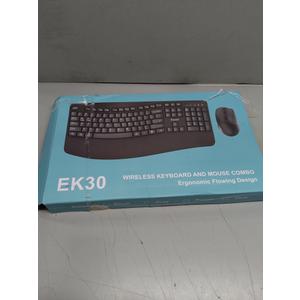 Wireless Keyboard and Mouse Combo,2.4G Full Size Wave Keys Ergonomic Keyboard with Wrist Rest for Natural Typing, 3 DPI Adjustable Ergonomic Silent Mouse for Computer/Laptop/Windows/Mac (Black)