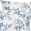 YIYEA Standard Pillow Cases Set of 2, Ultra Soft Double Brushed Microfiber Pillowcases Standard, Floral Bed Pillow Covers, Fade Resistant, Easy Slip-On (20"x26") (11# Plants)