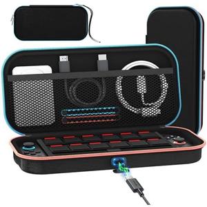 ivoler Charge inside Carrying Case for Nintendo Switch 2 Console 2025, Travel Case with Charging Cable Port, Holds 12 Game Cards Cartridge for Switch 2 Accessories– Black