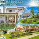 Artificial Topiary Ball Trees Set of 2 with Colorful Flowers, UV Resistant Faux Boxwood Plants Outdoor with Spike, Fake Bushes Round Shrubs for Porch, Garden, Yard, Patio Fall Outdoor Plant