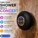 Bluetooth Shower Speaker with LED Portable Wireless Mini Speaker with Mic & Suction Cup, IPX4 Water Resistant for Shower, Travel, Pool, River Floating, and Outdoor Fun (Black)
