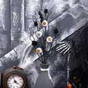 5 Pcs Halloween Branches Picks with Artificial Bloody Eyeball Black Gothic Faux Twigs Stems for Vases Halloween Home Indoor Decor Party Arrangements