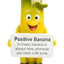 Positive Banana Resin Figurine, 5″ Hand-Painted Mini Statue with Message Sign — Cute Funny Desk Décor & Cheer-Up Gift for Office, Classroom, Dorm, Birthday (Yellow Banana)