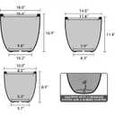 Kante 18",14",10" Dia Concrete Round Planters (Set of 3), Outdoor Indoor Large Planter Pots with Drainage Hole and Rubber Plug for Home Patio Garden, Light Gray