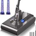 Designed for Dyson V8 Battery Replacement 8000mAh 21.6V Compatible with Dyson V8 Animal Battery Replacement V8 Fluffy V8 Absolute SV10 V8 Motorhead Carbon Fiber Cordless Vacuum Cleaner Battery