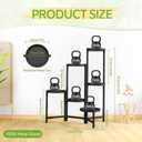 iDavosic.ly Plant Stand Indoor Outdoor, 6 Tier Corner Metal Flower Display Holder Shelf, Folding Tall Orchid Rack for Patio Balcony Porch Garden Living Room House, Black