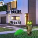 Large Solar Owl with Motion Detector, Flashing Eyes, Spinning Head, Realistic Hooting and Silent Mode, Garden Owl, Outdoor Statue, Decoration for Home, Garden, Patio and Fence