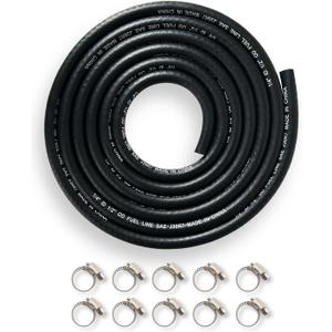 YAMAKATO 1/4 Inch ID Fuel Line Hose Reinforced 6 Feet w/ 10 Clamps NBR SAE 30R7 for Tecumseh 30705 Briggs 791745