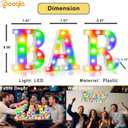 BAR - Illuminated Marquee Bar Sign for home decor - Light up LED Marquee Word Sign - Pre-Lit Pub Light Battery Operated, Valentines Day Gifts for Him (Colorful)