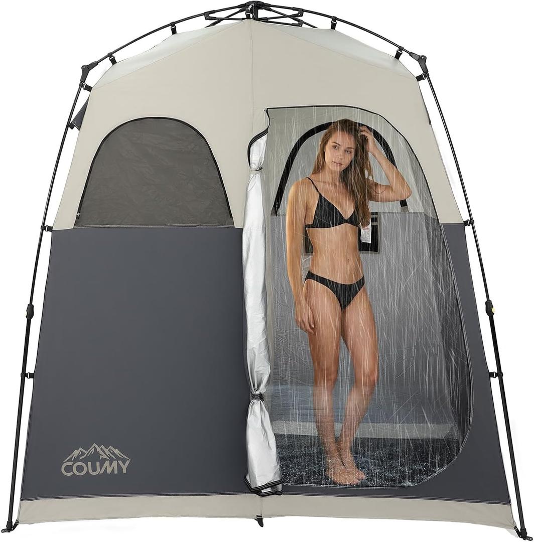 Instant Camping Shower Tent, Privacy Shelter, Portable Outdoor Sun Shelter for Camping Beach Hiking Fishing, 1 Room/2 Rooms
