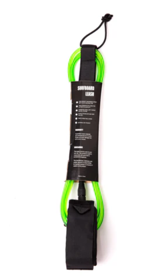 Lunmon 1Pcs Surf Leash 6/7/8 ft Straight Surf Board Leashes 6/7mm Surfboard Leash Legrope Wrist Strap for Paddleboard, Shortboard, Longboard, Surfboards(Green,6ft,6mm)