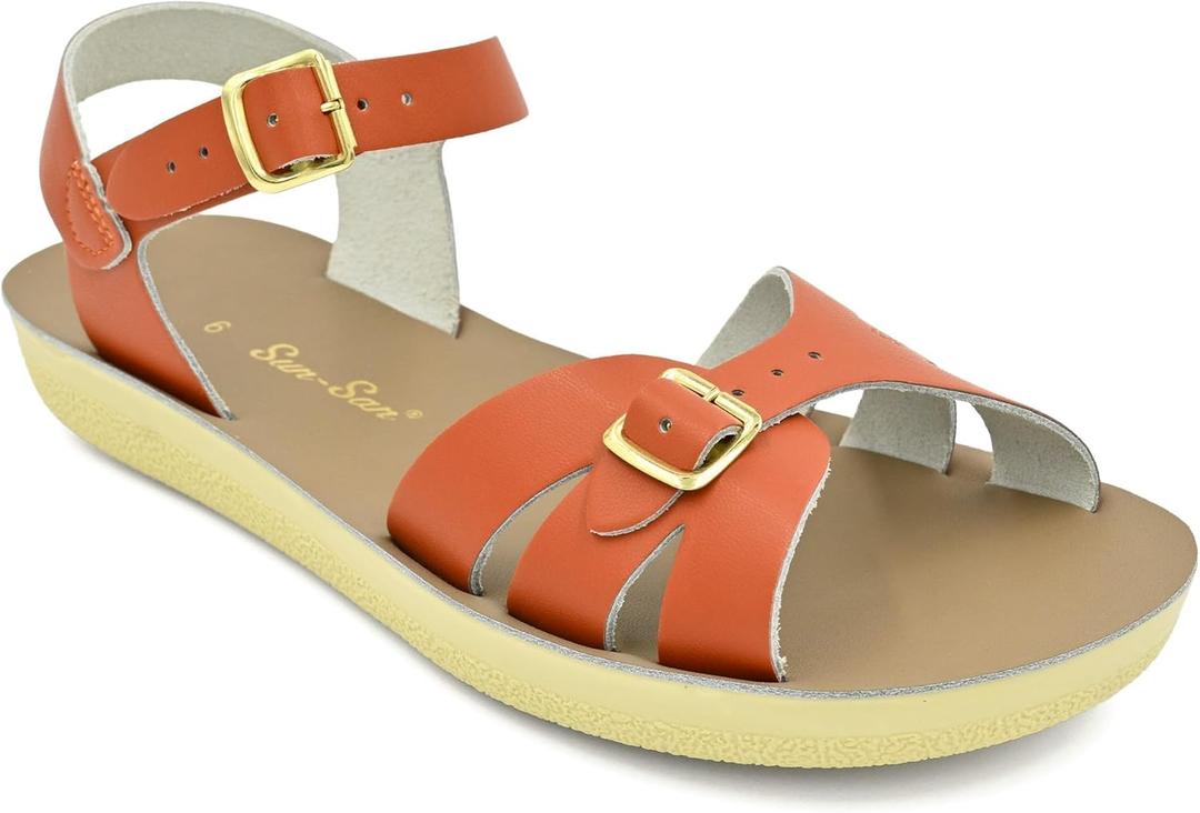 Salt Water Sandals Sun-San Boardwalk Women's Leather Sandals (11, Paprika)
