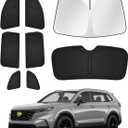 Canvcle Sunshades for Honda CRV 2023-2025 2026 CR-V Accessories Windshield Sun Shade Side Rear Window Shade Cover Sun Visor Shield Privacy Protection Keep Vehicle Cool Black 8PCS