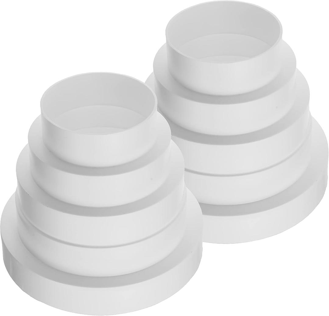 Vent Systems 3.15 4 5 6" inch Plastic Duct In-Line Reducer - Increaser - Connector - Universal Adapter - Hose Pipe Reducer HVAC PVC ABS Plastic 80-150 mm - Pack of (2)