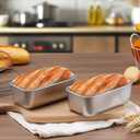LIANYU Mini Loaf Pan for Baking Bread, 7 Pack 6.3 x 3.5 Inch Stainless Steel Small Bread Loaf Pan for Homemade Meatloaf, Tin Loaf Baking Pan Perfect for Banana Sourdough Sandwich, Dishwasher Safe