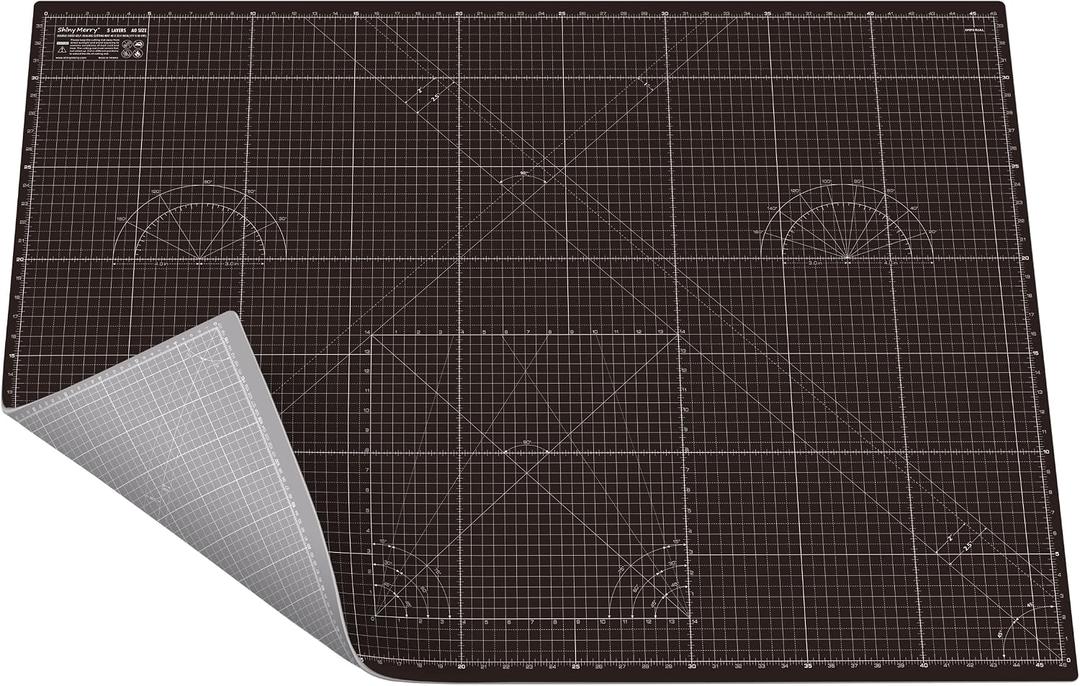 Self Healing Cutting Mat A0 36"x48" Double Sided 5-Ply Craft Mat for Sewing, Quilting, Fabric, Scrapbooking Black/Gray