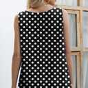 Jouica Women's Sleeveless Chiffon Tank Top Double Layers Casual Blouse Tunic (Black, XXL)