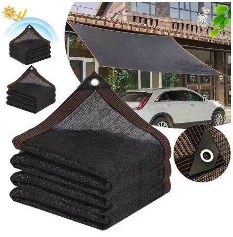 2x2m 2x4m Pergola Shade Black Sun Shade Fabric Sun Protection Net Cover Edges with Grommets Plant Greenhouse Garden Patio Awning