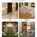 VEVOR Stanchions and Velvet Ropes 8Pcs, Hollow Base with Stainless Steel Post, 4 Red Velvet Ropes and Posts, Crowd Control Barriers Silver Stanchions, Red Carpet Runner Poles for Party Supplies