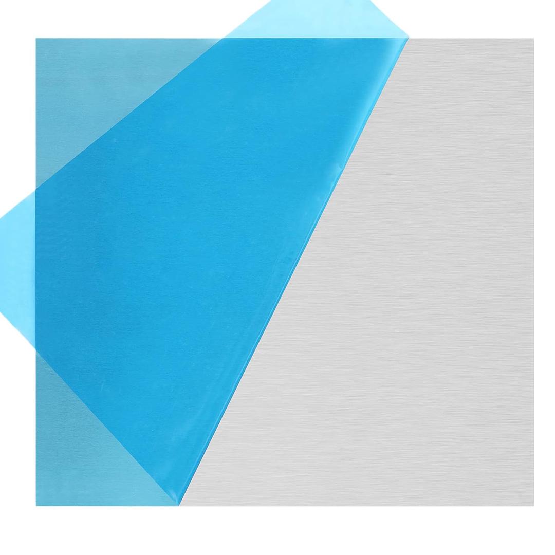 5052 H32 Aluminum Sheet 12x12x1/16 Inch, Rectangle, Silver, 1.5mm Thick, Protective Film, Industrial, Crafting