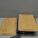 2 Set XL Stackable Wire Basket with Bamboo Tops & Tags- Pantry Organizer and Storage Bins, Kitchen Counter Cabinet Shelf Countertop Under Sink Organizing, Food Snack Produce Onion Potato Bread Storage