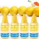 Qualirey Fruit Fly Trap for Indoor and Kitchen Use, 0.68 oz Each Bottle Fruit Fly Trap Refill Liquid, Ready to Use, Safe Near Food, Efficient Lure Refill Liquid, Yellow(4 Pack)