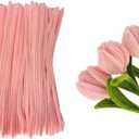 300pcs Bulk Pink Pipe Cleaners Chenille Stems - Soft Craft Supplies for DIY, Flowers, Art Projects