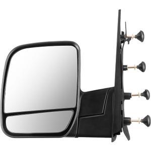 ECCPP Driver Side Mirrors, Left Rear View Mirrors fit 2003-2013 For Ford E-150 E-250 2004-2013 For Ford E-350 E-450 Super Duty E-450 Econoline Black Manual Folding
