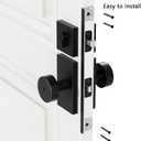 Door Latch Guard Plate for Outswing Door Security 11'' with 0.55'' Offset Cover Heavy Duty L-Shaped Door Latch Shield, Matte Black 1 Pack