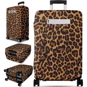 Slohif Luggage Cover for Suitcase Tsa Approved Protector - Leopard Luggage Sleeve Large Suit Case Cover Travel Stretch Baggage Case Protective Washable Fit 24-27 Inch