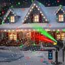 Honoson 1 Pcs Christmas Laser Projector Lights Outdoor RGB Laser Light with Remote Waterproof Motion Xmas Holiday Projector Garden Decoration for Lawns Party House (Red Green Color)