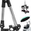 Umbrella Mount Stand, Bicycle Umbrella Mount Holder, Wheelchair Stroller Bicycle Umbrella Attachment Handle Bar Holder Clamp Supporter Connector for Handlebars with Diameter of 20-25mm