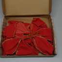 JOYIN 3 PCS Christmas Red Velvet Bows 14" x 12", Large Xmas Golden Edged Red Velvet Bow Tree Decor for Christmas Home Wreath Decoration