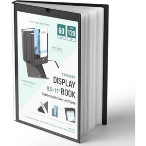 STAGEEK 60-Pocket Portfolio Binder Display 120 Pages, 8.5x11 Binder with Plastic Sleeves, Art Portfolio Folder with Clear Sheet Protectors, Presentation Book for Artwork, Document Organizer