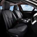 FLORICH Front Car Seat Covers, Luxury Waterproof Faux Leather Seat Covers Cushion, Black Car Seat Cover Protectors Universal Fit for Most 5 Seats Vehicles - Black