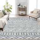 KUTA Area Rug 5'x7' Grey, Washable Boho Large Living Room Moroccan Rugs Non-Slip, Ultra Soft Geometric Traditional Farmhouse Carpet for Dining Room Bedroom Dorm Office Home Dcor