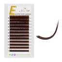 GLAMLASH Cashmere Ellipse Flat Lashes Split Tip Eyelash Extensions Natural Matte Soft Lightweight Classic Lash Extensions Professional Salon Use(0.15,C,8-15mm,ReddishBrown)