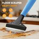 Heavy-Duty Floor Scraper with Long Handle (37''-51.5''), 4-Inch Metal Scraper Cleaning Tool, Comes with 10 Blades, Suitable for Cleaning Walls, Glass, Adhesives, Chewing Gum, and Ceilings, 37in