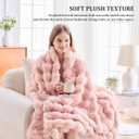 Faux Fur Twin Blanket for Couch, 1000 GSM Cozy Fuzzy Fluffy Soft Plush Thick Bubble Sherpa Blanket for Sofa Bedroom Living Room, Mothers Day Birthday Gifts for Women Home Decor